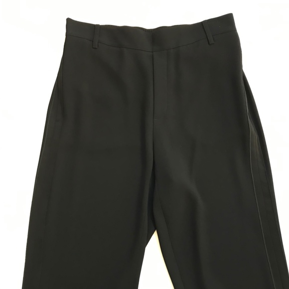 NWT Vince Crepe Satin Stripe Pull On Pants Womens Medium Black Elastic Waist NEW - Picture 8 of 13